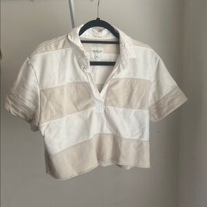 Abercrombie Striped Polo Crop Top